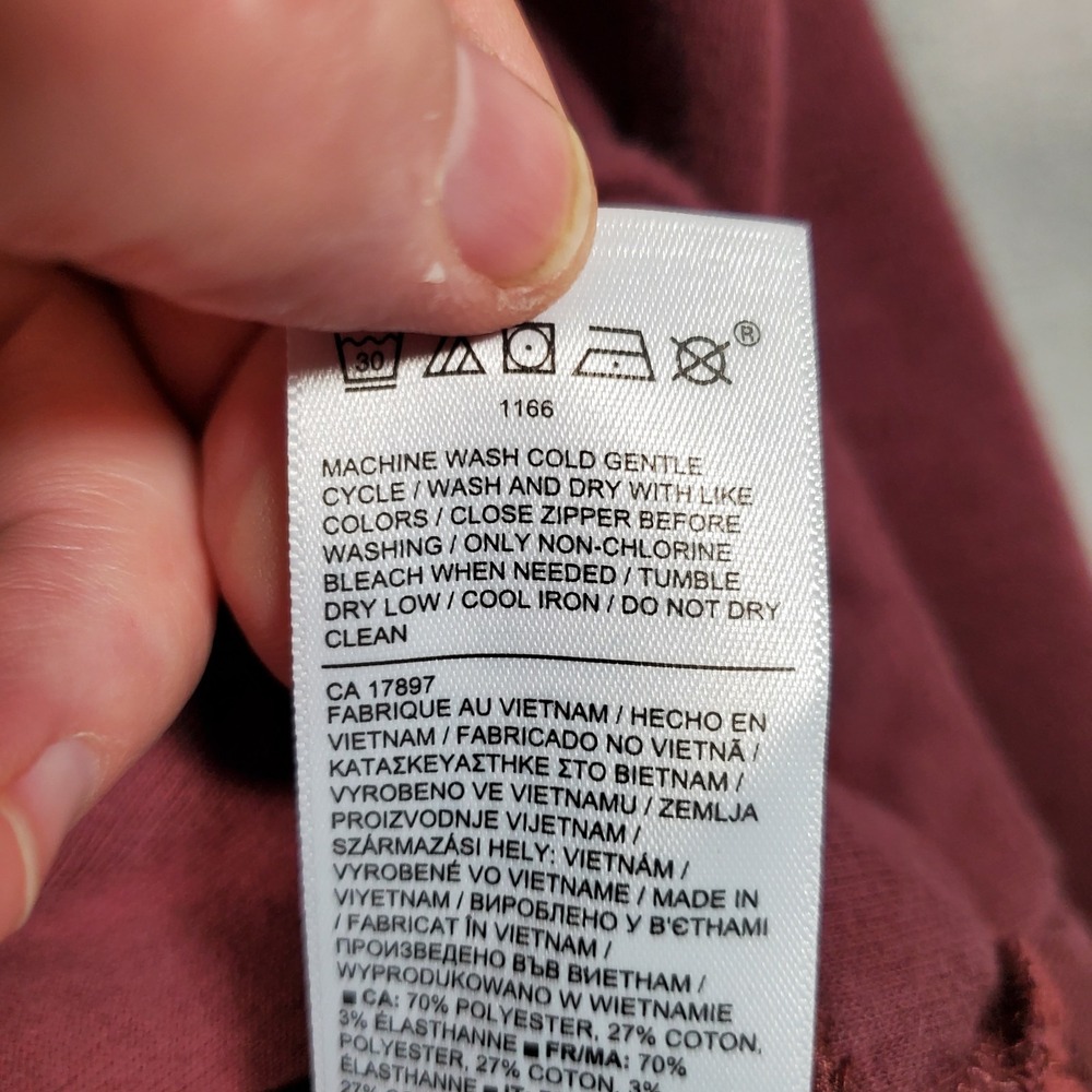 Athleta Kozy Karma Sweatshirt Womens 1X Dark Red Asymmetrical Hem Heavyweight - Picture 9 of 9